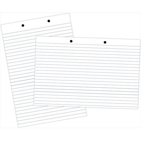 SCHOOL SMART School Smart 048204 24 x 18 In. Primary Chart Paper Pad; 1 In. Ruling; 0.75 In. Broken Line; 0.5 In. Skip Line; White Newsprint 48204